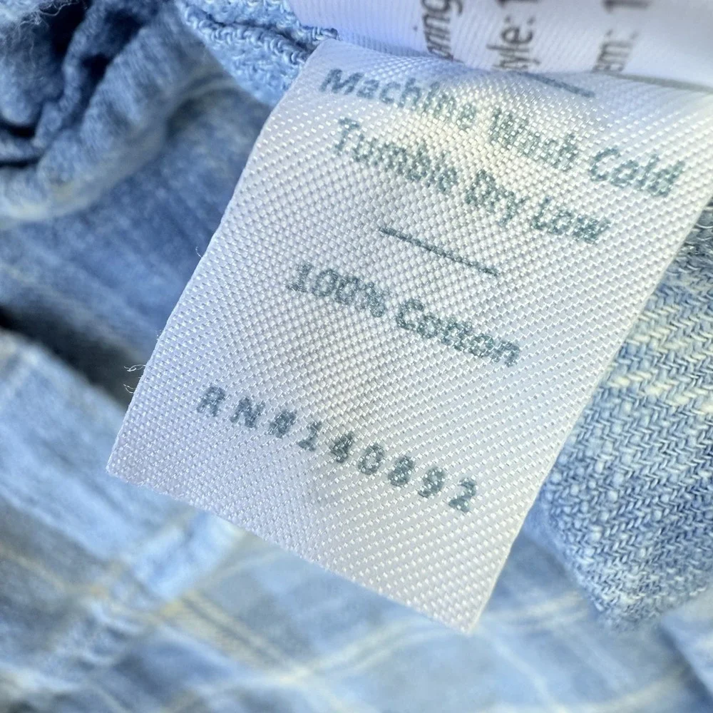 Marine Layer Blue Plaid Casual Button Down Shirt - Picture 9 of 10